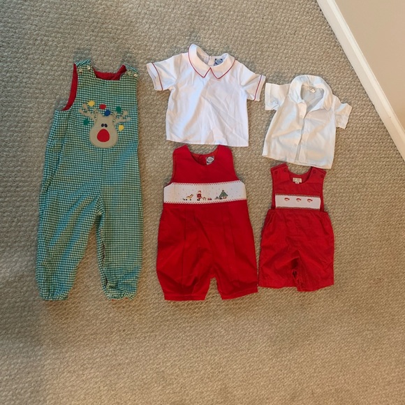 Christmas Boy Smocks - Picture 1 of 4